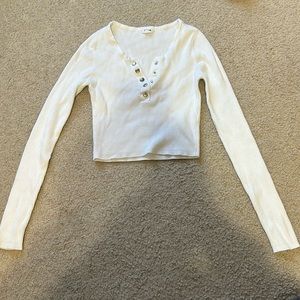 Garage white long sleeve shirt